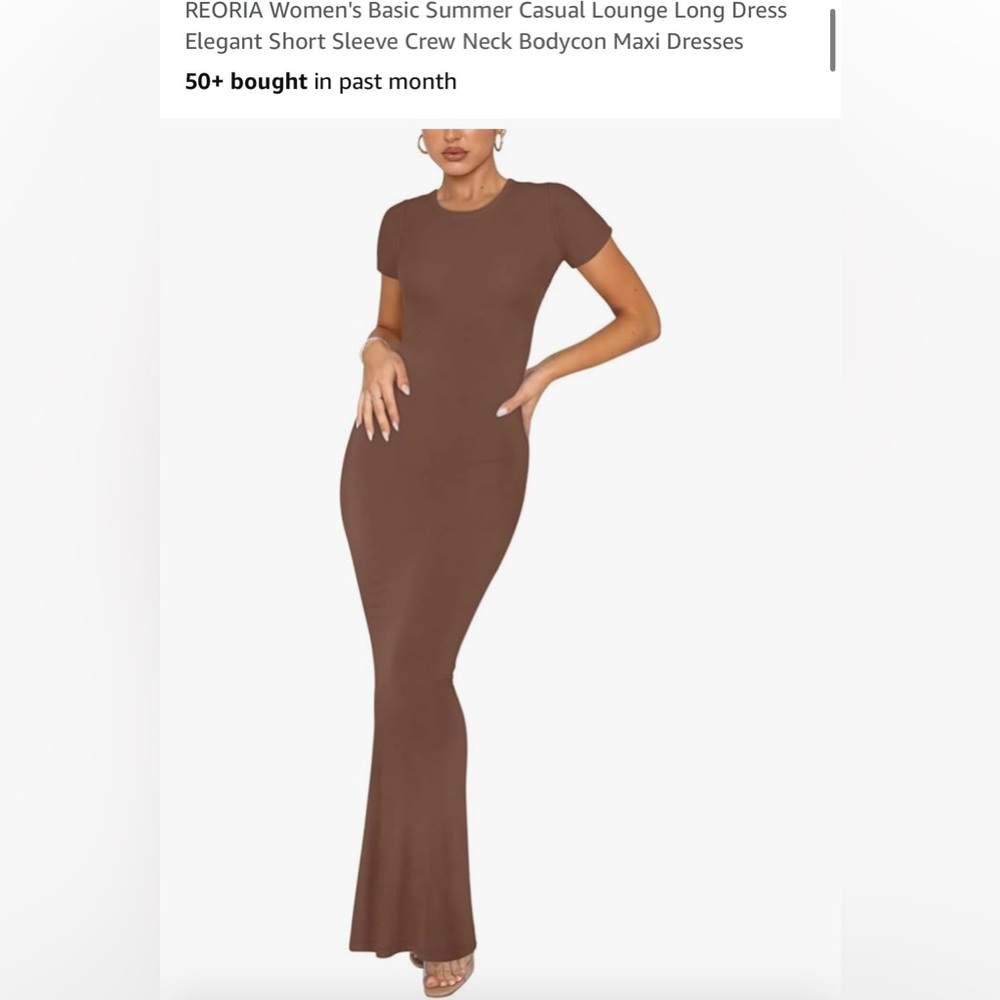 REORIA Classic Allure Lounge Mermaid Dress - Coffee Size Small BNWT